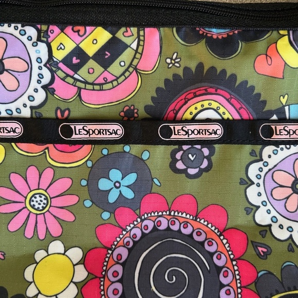 le Sportsac floral zipper shoulder bag / tote bag - Picture 2 of 10